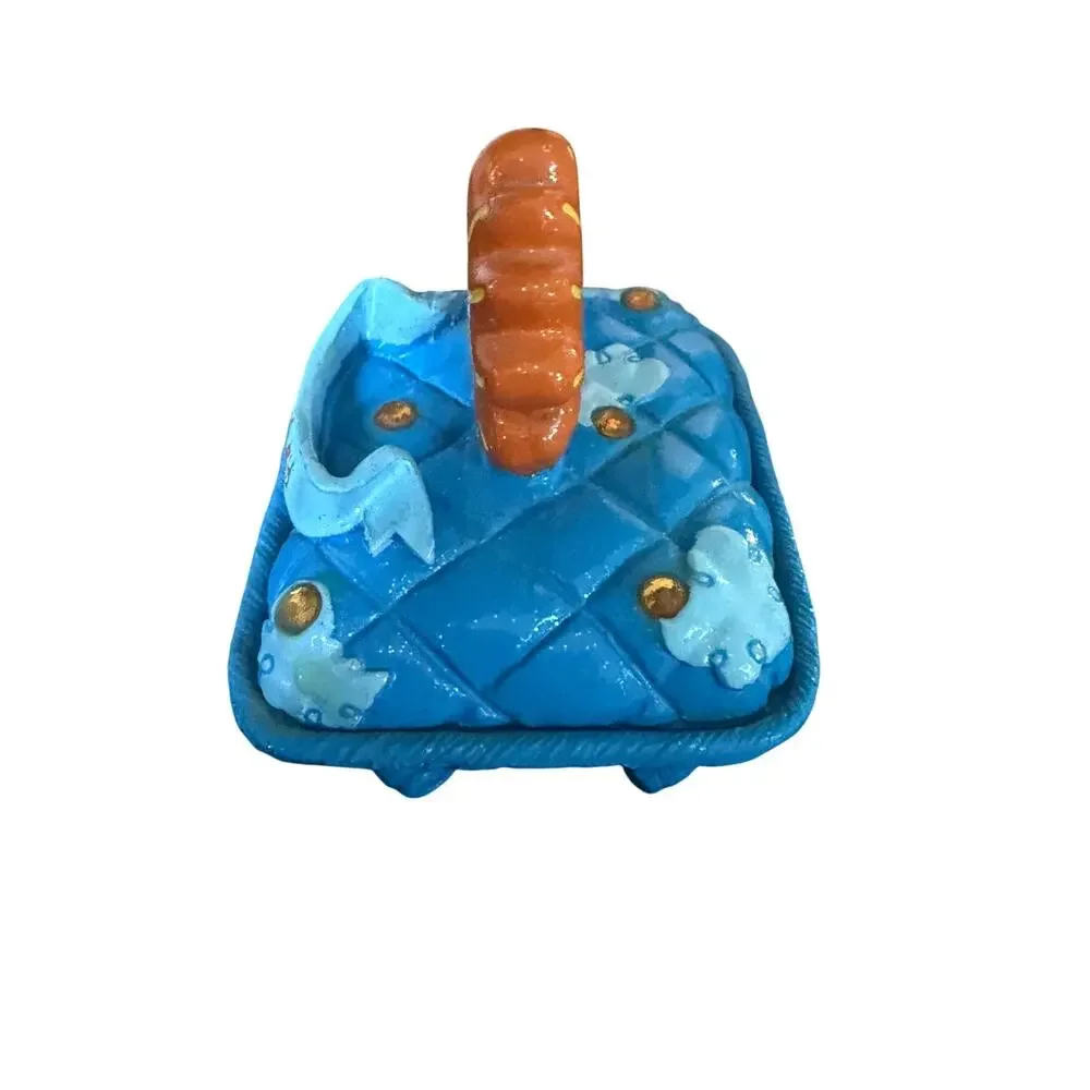 Vintage Y2K Claires Blue Orange Ceramic Sun Trinket Mini Treasure Box Celestial